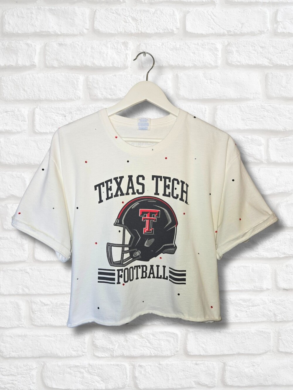 Texas Tech Red Raiders Crop Top W/Rhinestones
